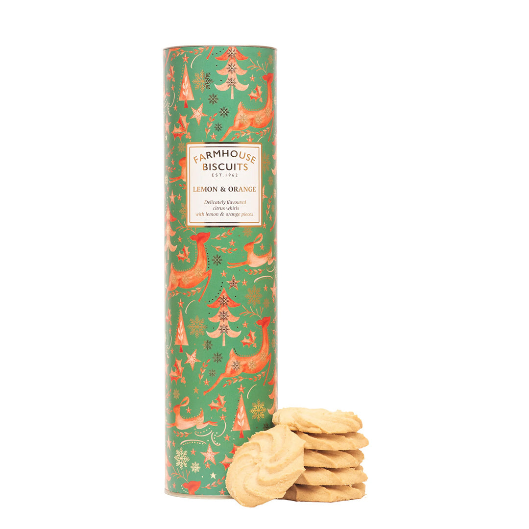 Far Winter Animal Tube, Lemon & Orange Cookies (Whirls) (300g)