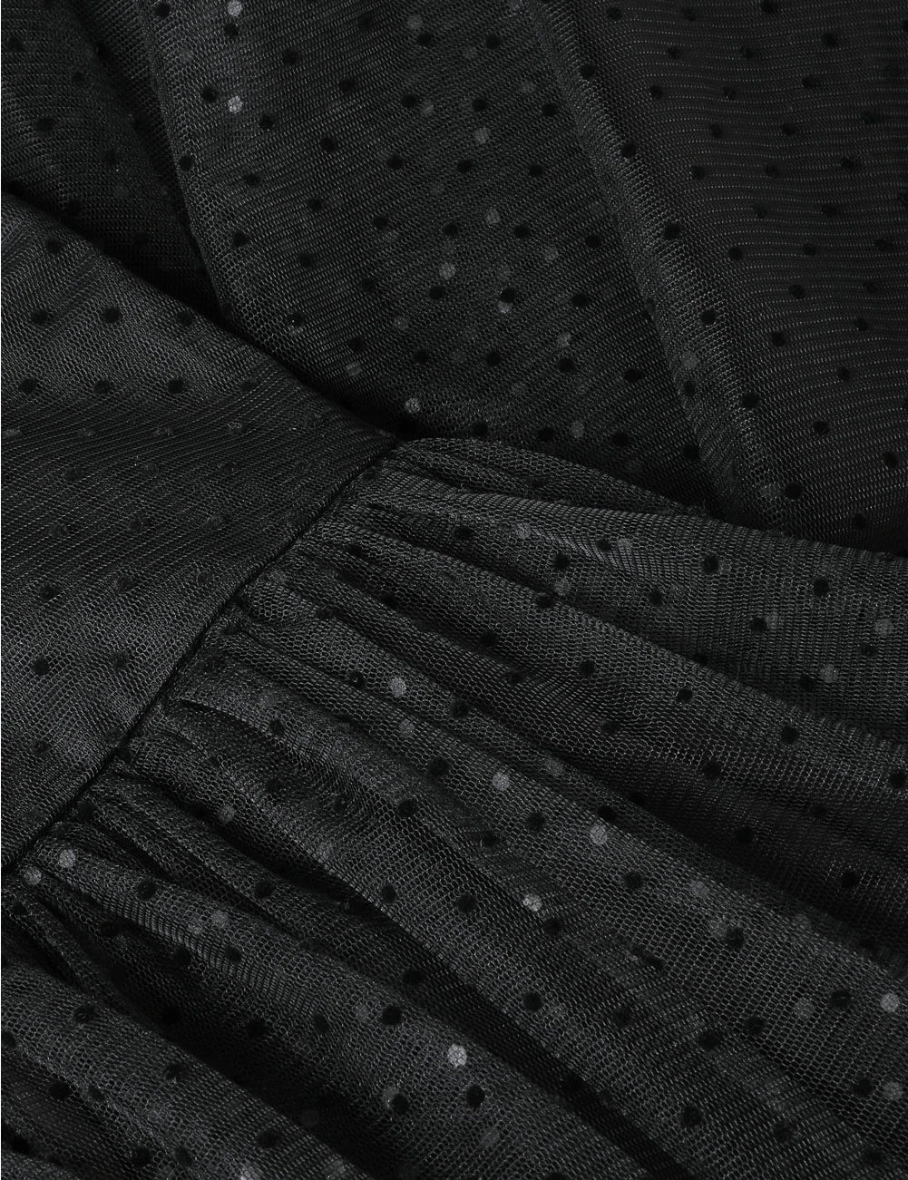 Tulle Dot Midi Skirt, black