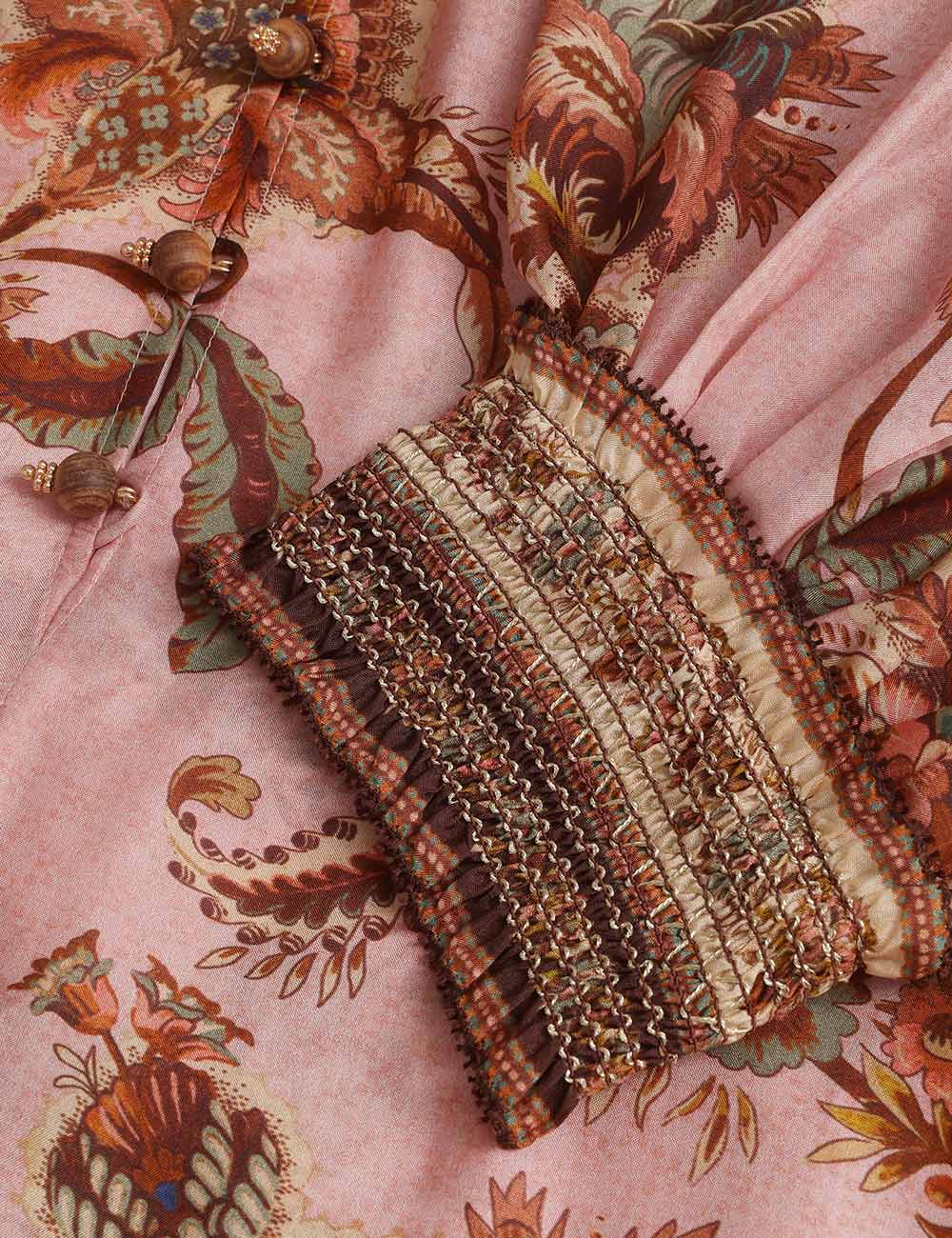 Aster billow maxi dress, mauve print