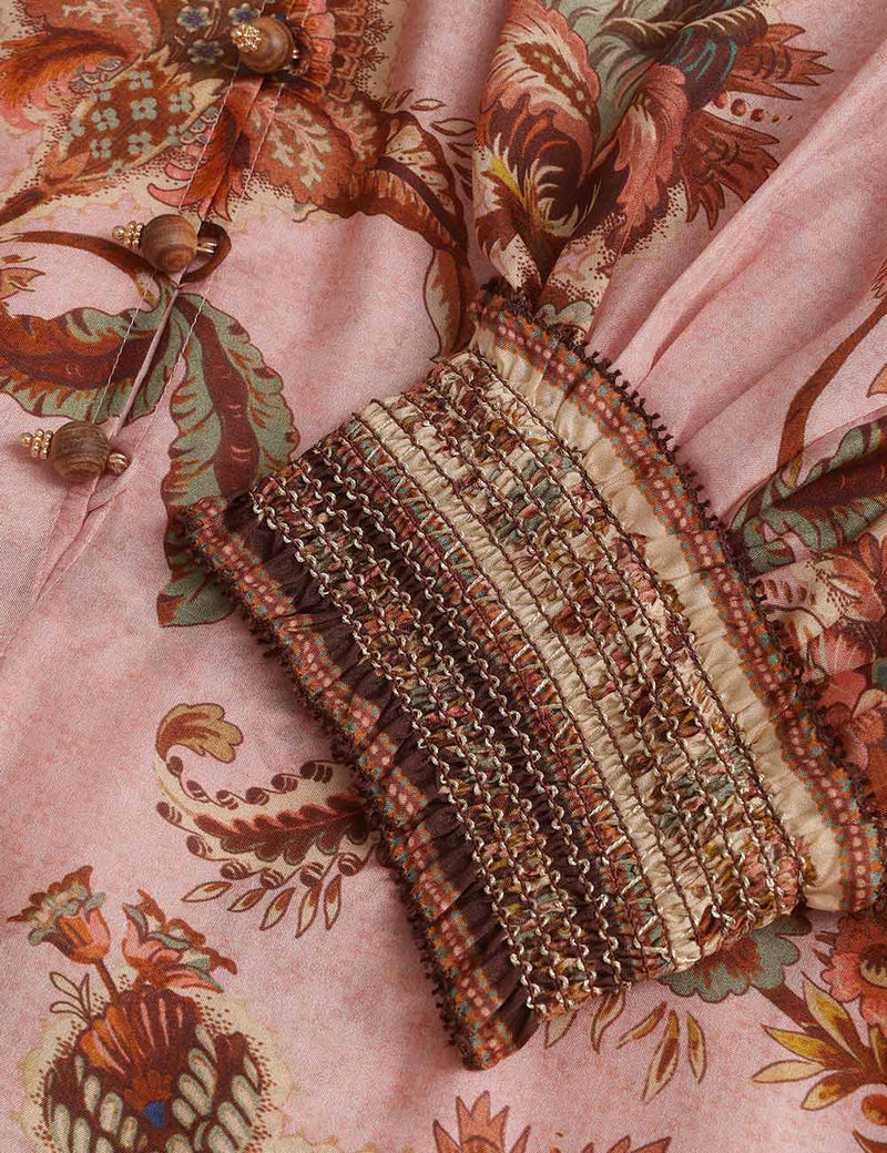 Aster billow maxi dress, mauve print