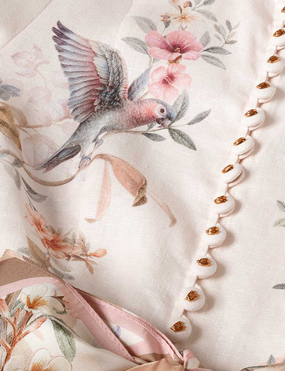 Rebellion Button Midi Dress, cream aviary