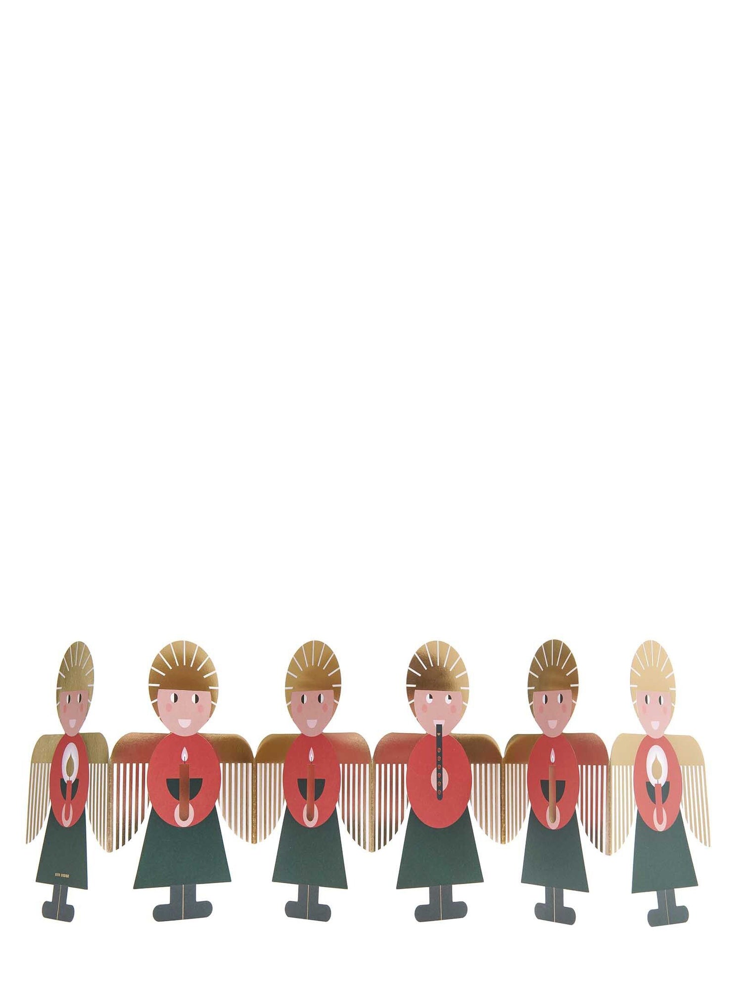 Zigzag card merry christmas, angel, red/green fsc mix