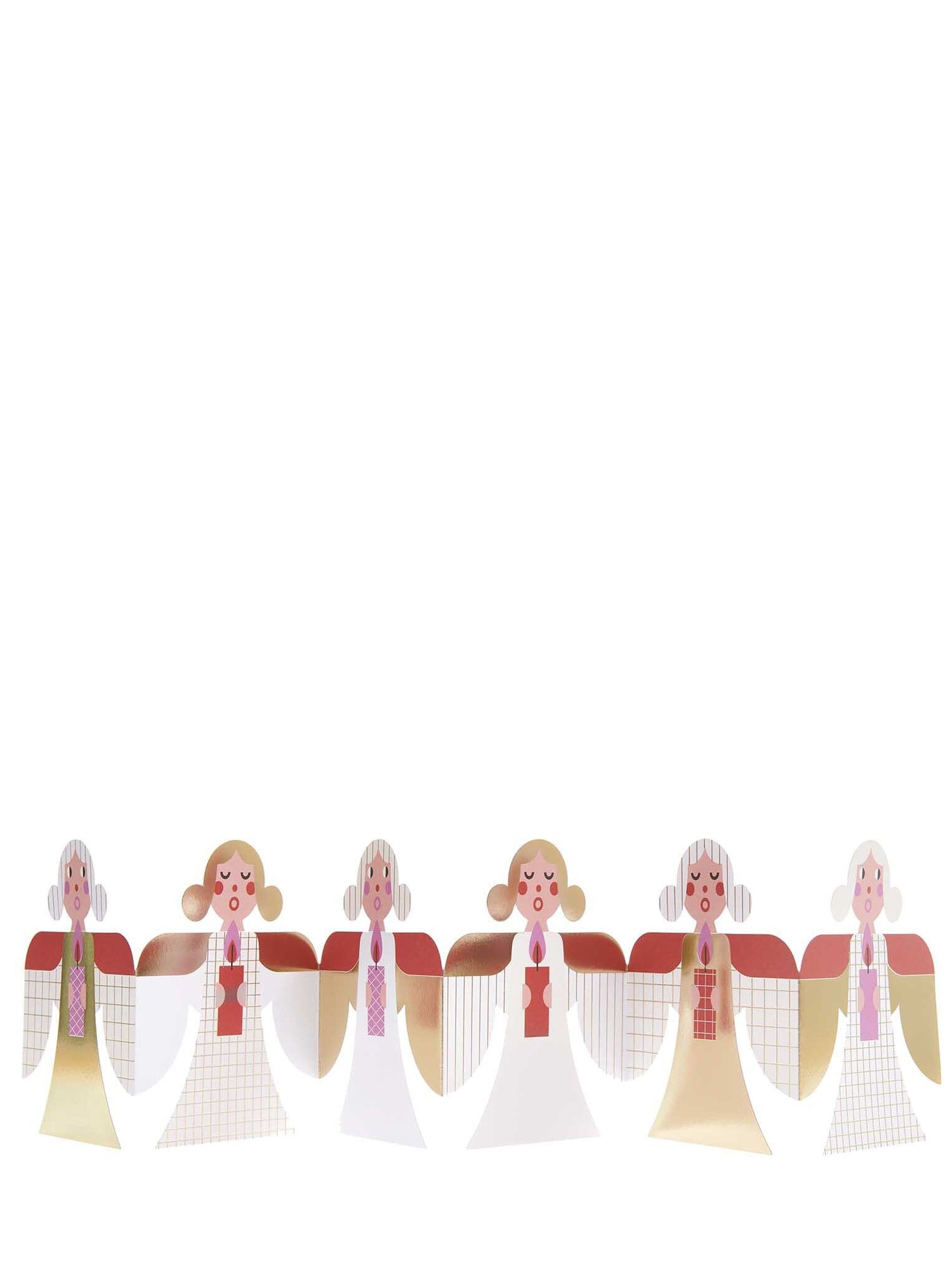 Zigzag card merry christmas, angel, red/white fsc mix