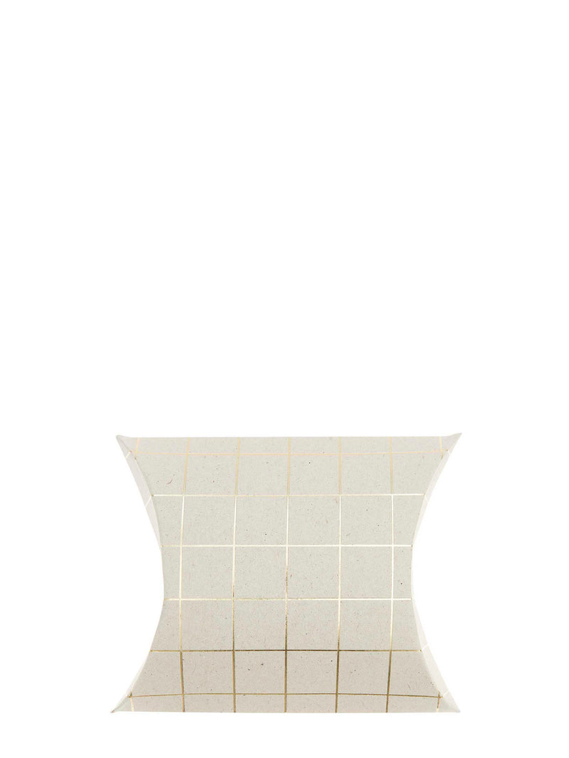 Gift boxes, grey cardboard with grid, fsc recycled
