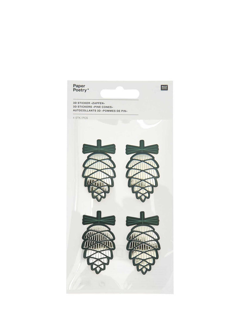 3d stickers i love christmas pine cone fsc mix