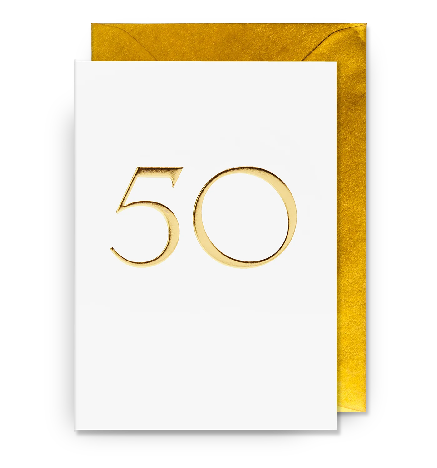 White & Gold Milestone 50th Birthday Card