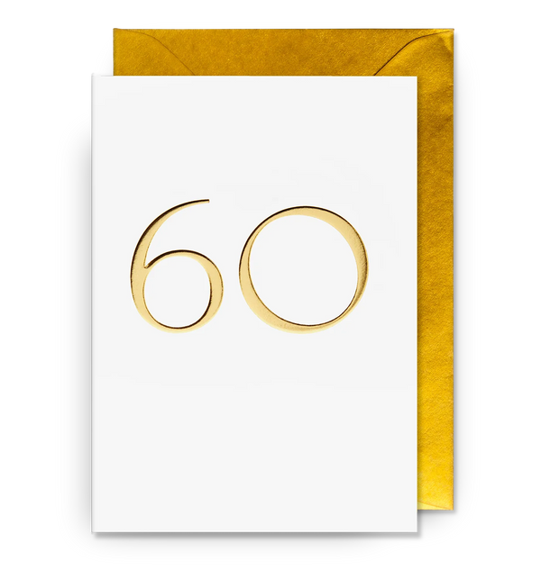 White & Gold Milestone 60th Birthday Card