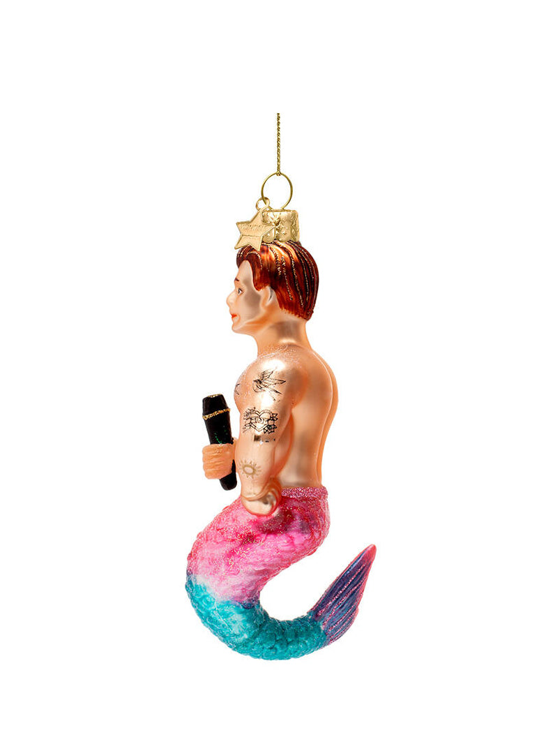 Merman glass ornament