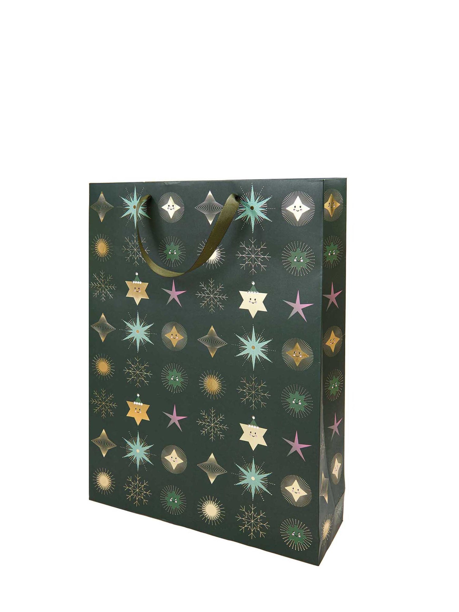 Gift bag shiny stars, xl, fsc mix
