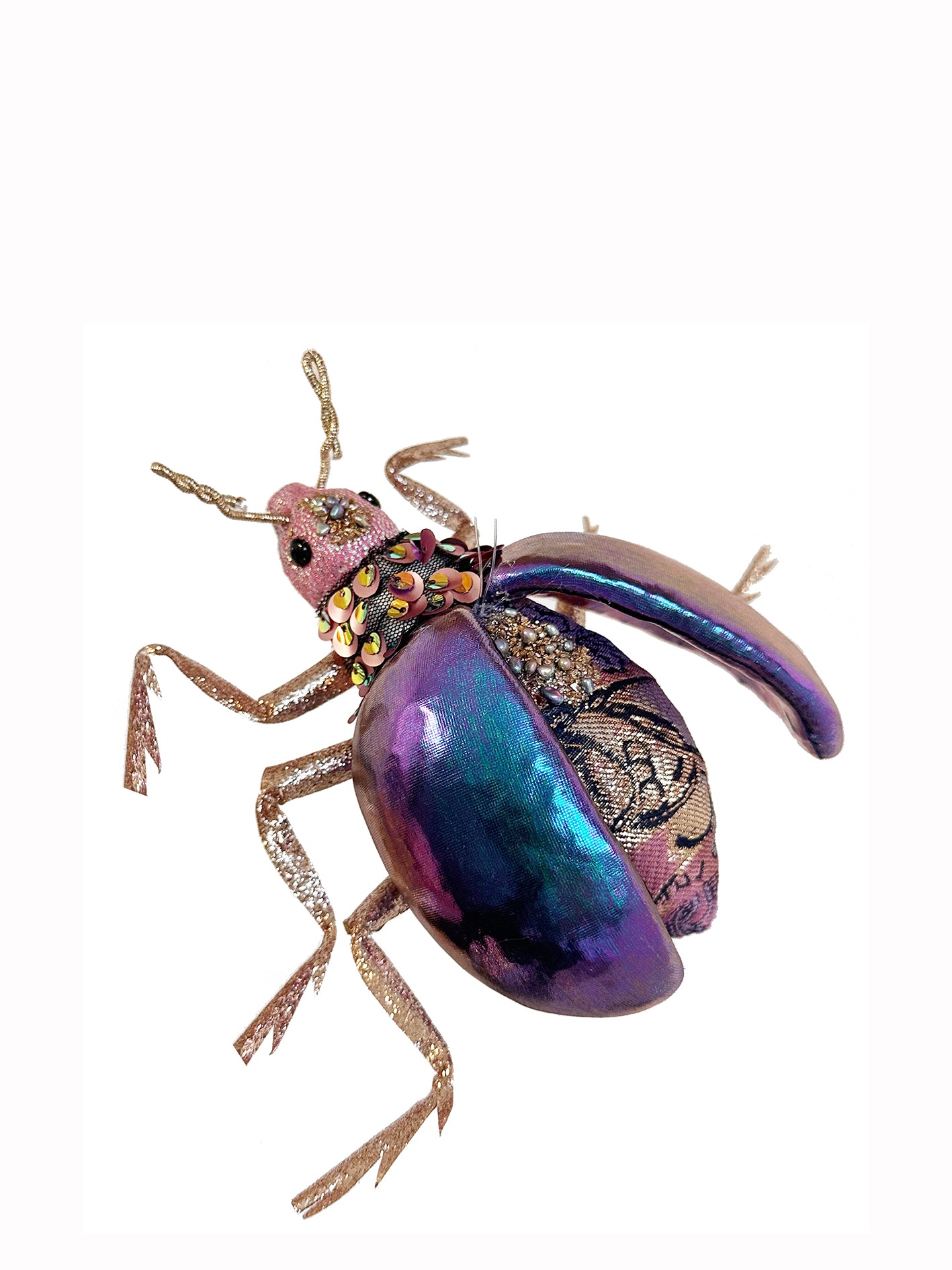 Cockroach ornament, purple/pink