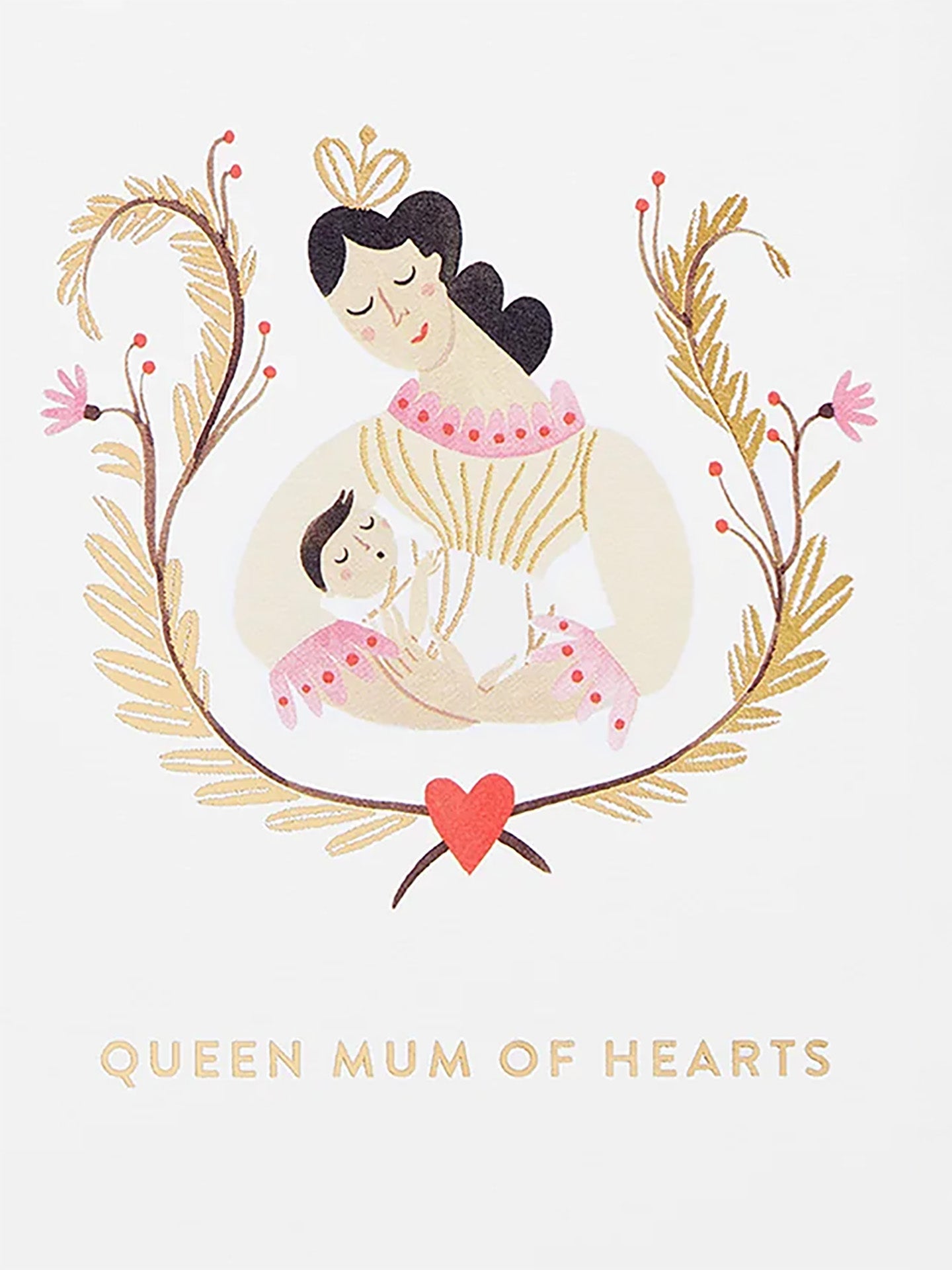 Queen Mum of Hearts Mother's Day Card by Meghann Rader