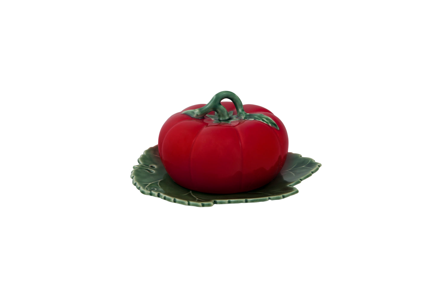 Tomato butter dish with cover