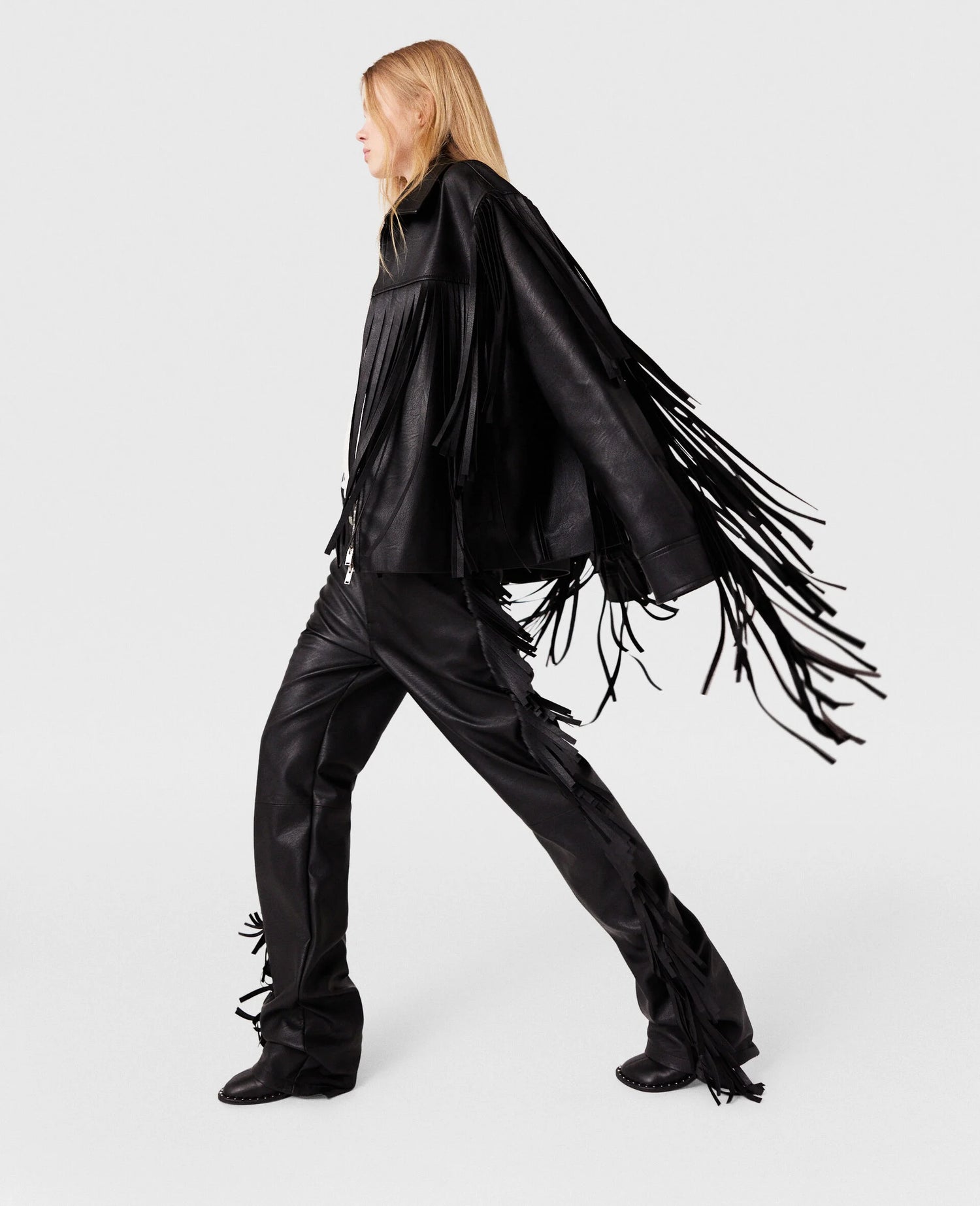 Altermat Fringe Jacket, Black