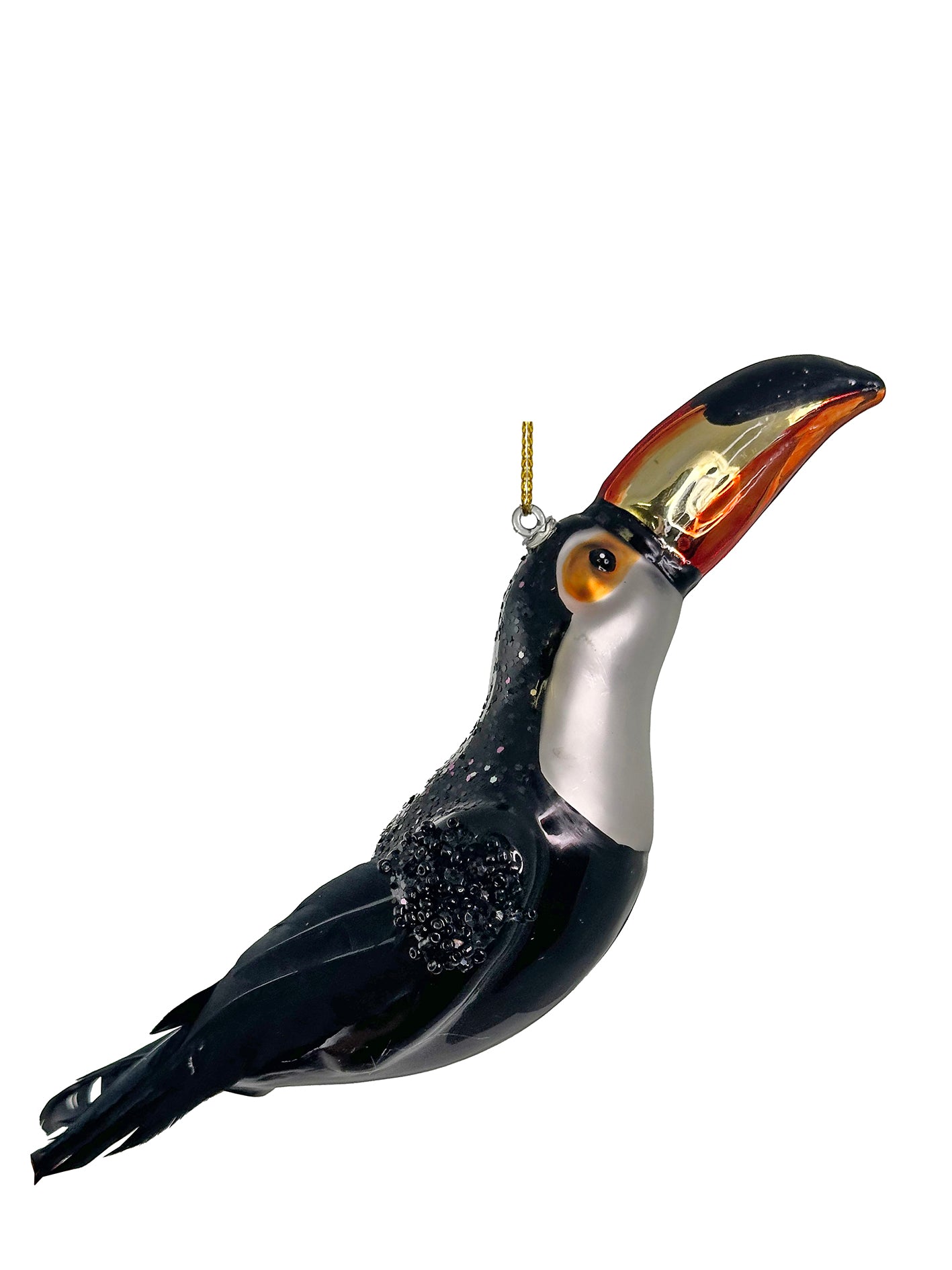 Glass toucan ornament