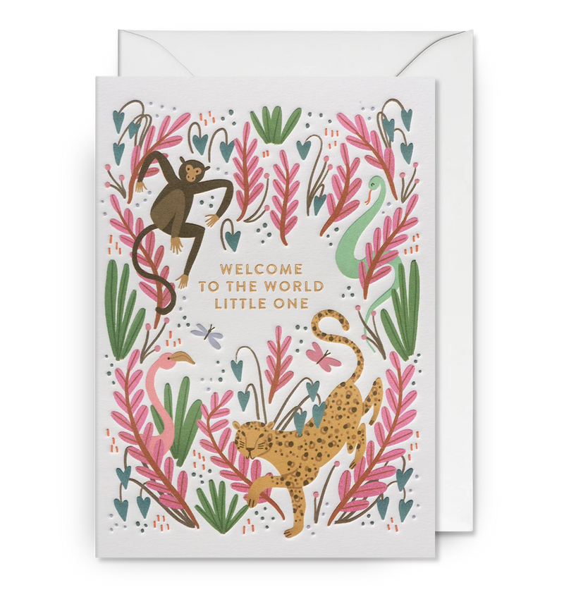 Welcome to the world little one, new baby card