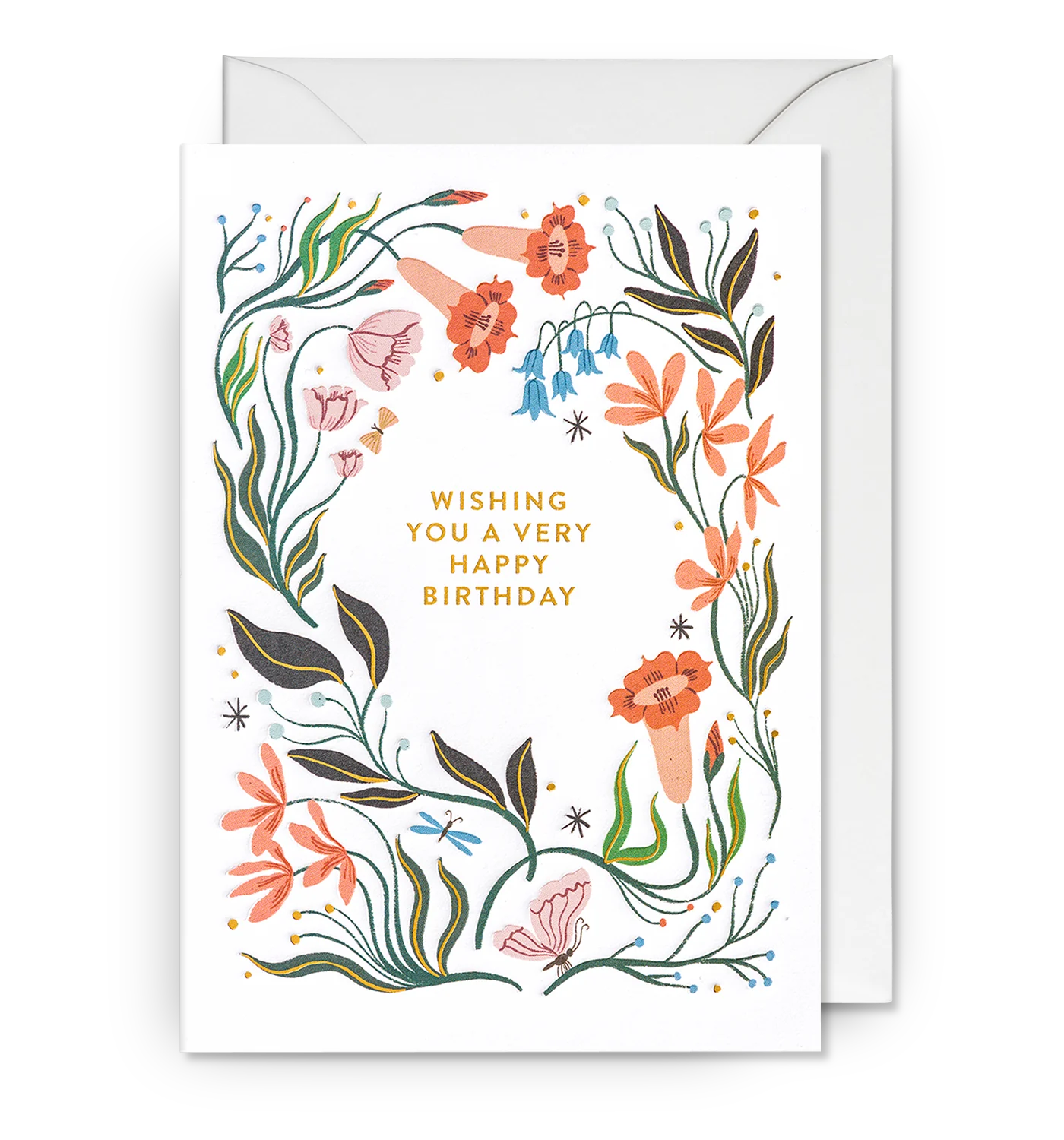 Illustrated Wishing You a Very Happy Birthday Card by Meghann Rader