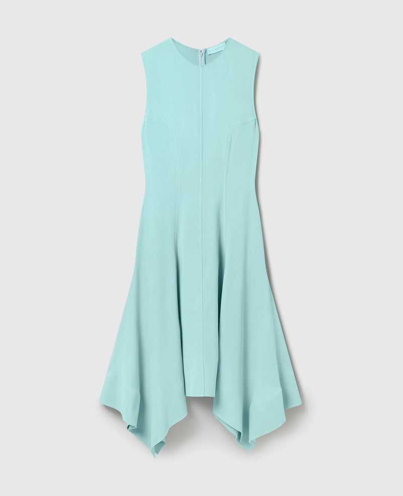 Asymmetric hem midi dress, aquamarine