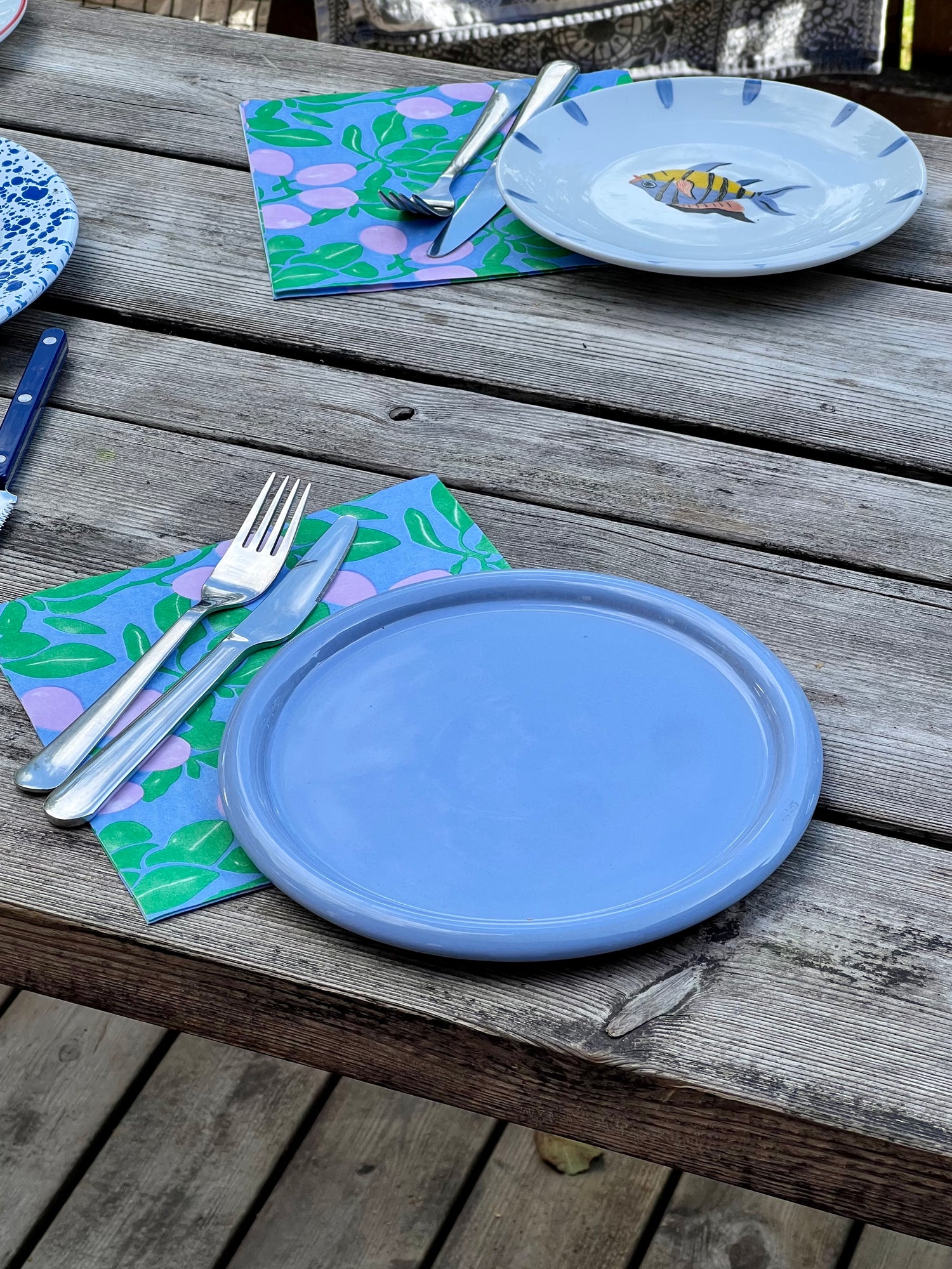 Barro Large Plate (Ø24), Blue