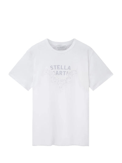 Lace Slip Jersey T-Shirt, White