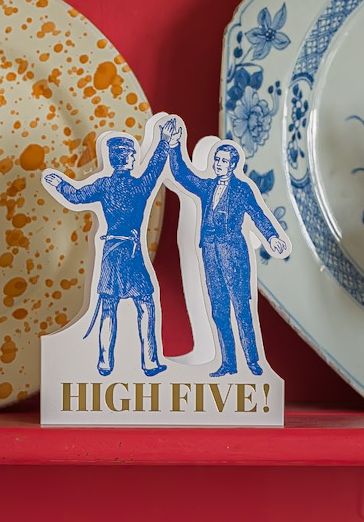 High five shaped greeting card