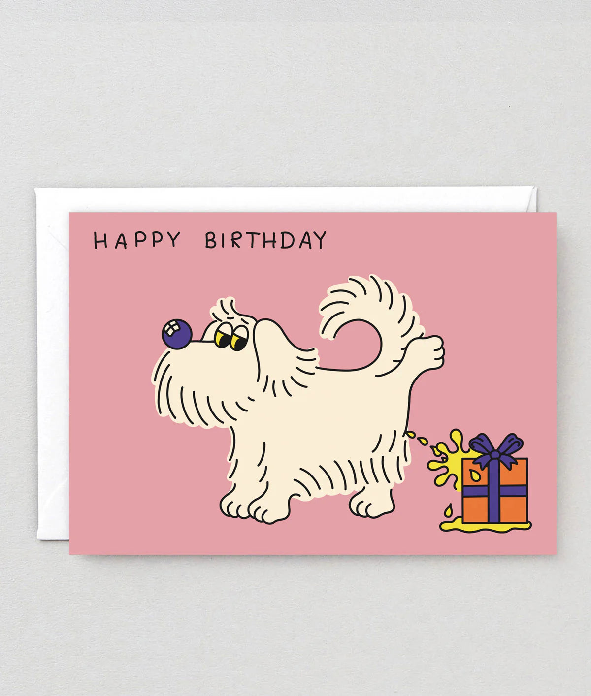 Dog pee, birthday card