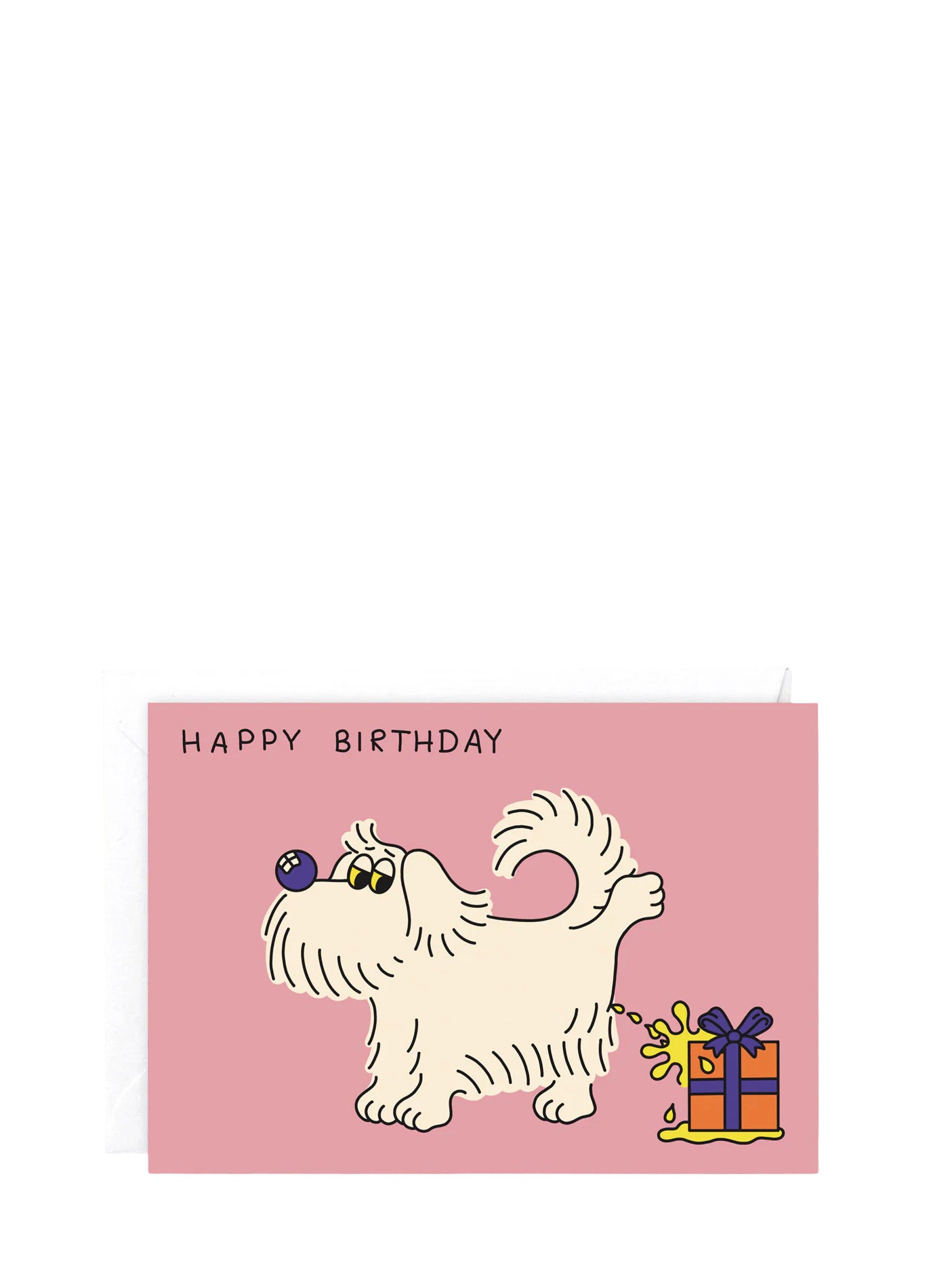 Dog pee, birthday card