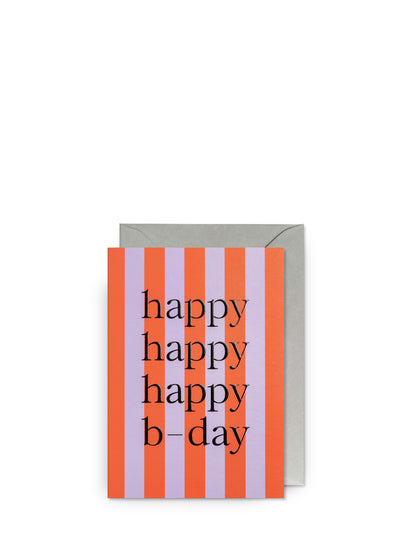 Striped red-lilac, birthday card