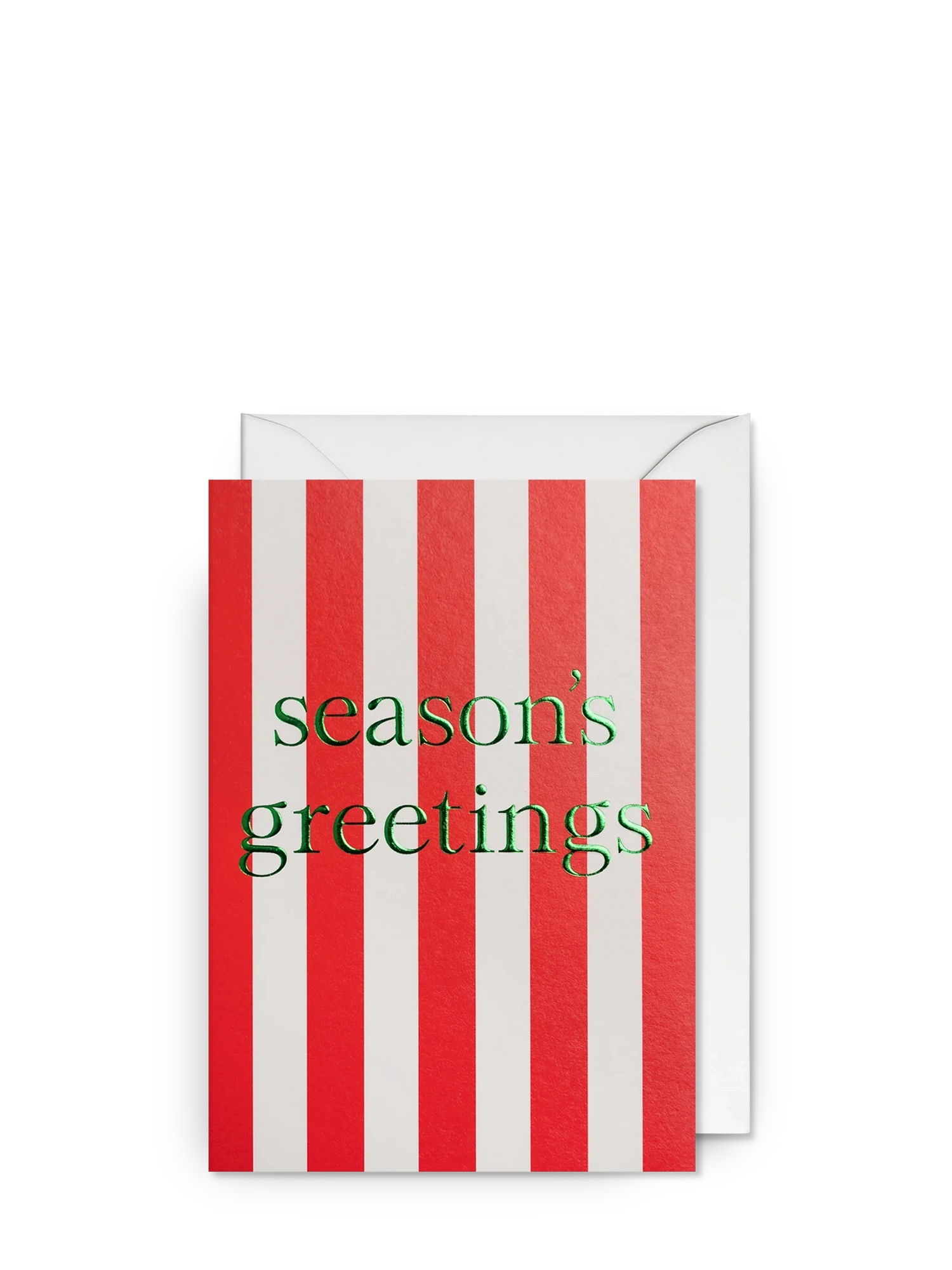 Season's Greetings Candy Striped Christmas Card