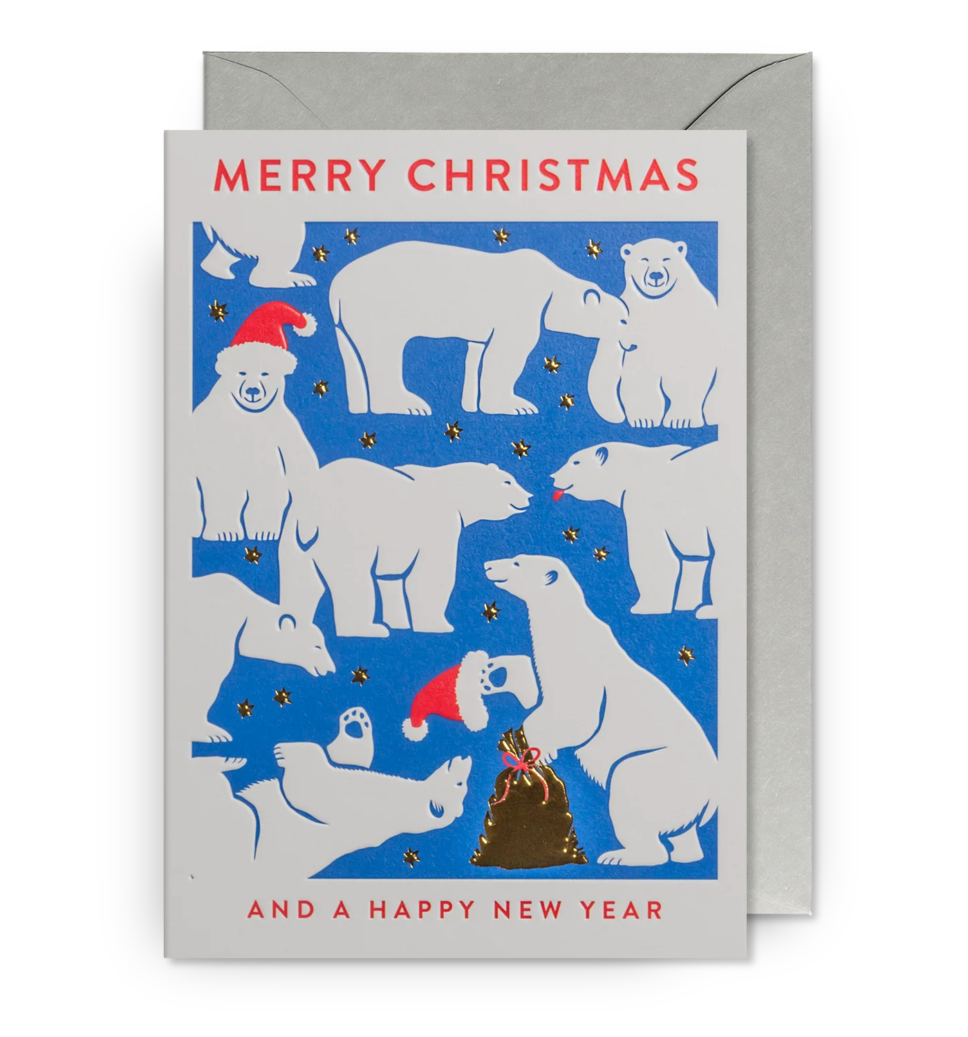 Festive Polar Bears Christmas Card