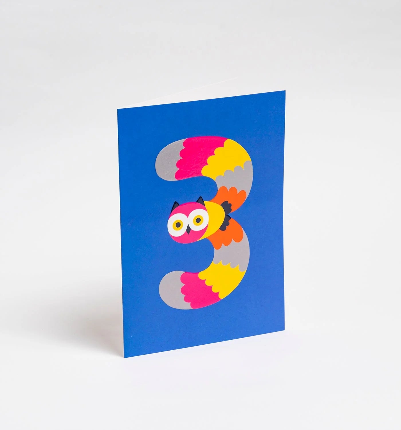 Owl milestone 3rd birthday card by Caroline Gardner