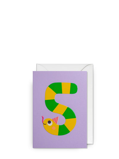 Stripy snake kids' milestone 5th, birthday card