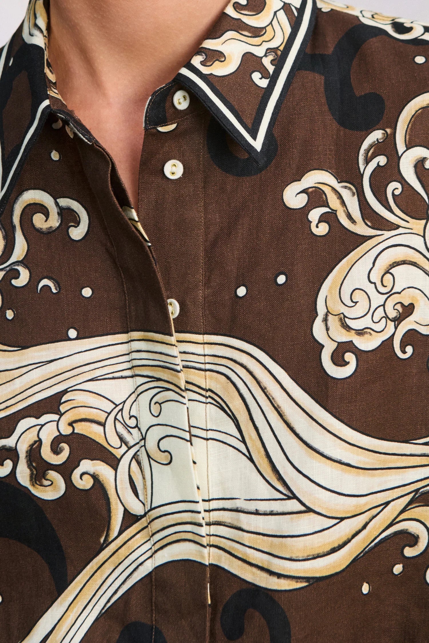 Otis linen shirt, chocolate