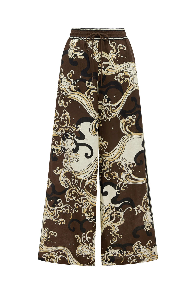 Otis linen pants, chocolate
