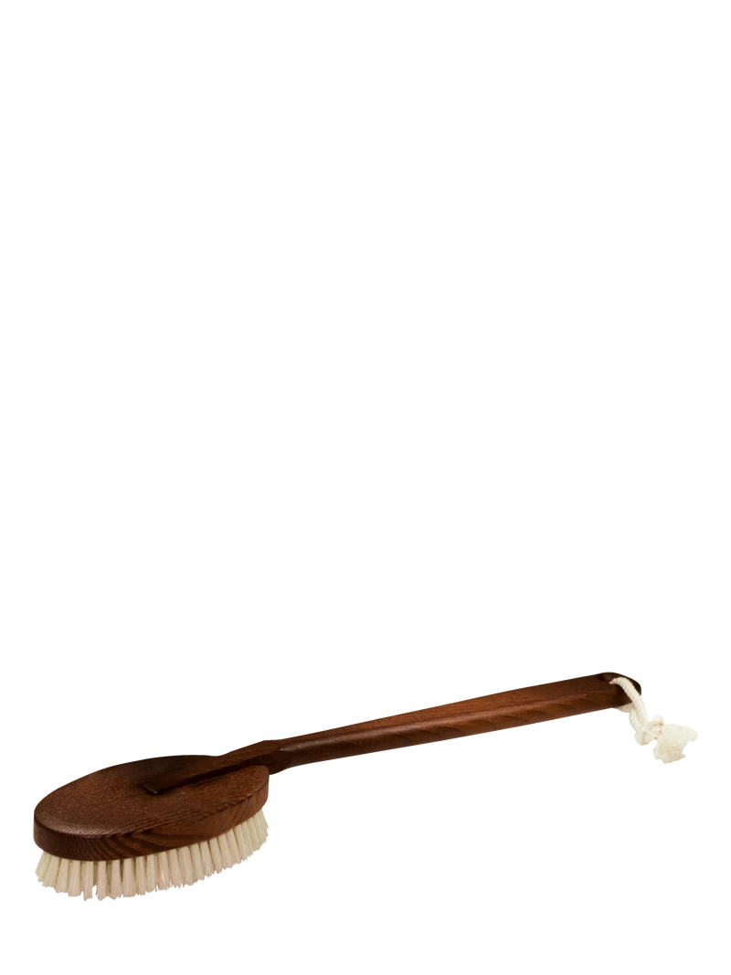 Dark thermowood bath brush, stiff bristle (45cm)