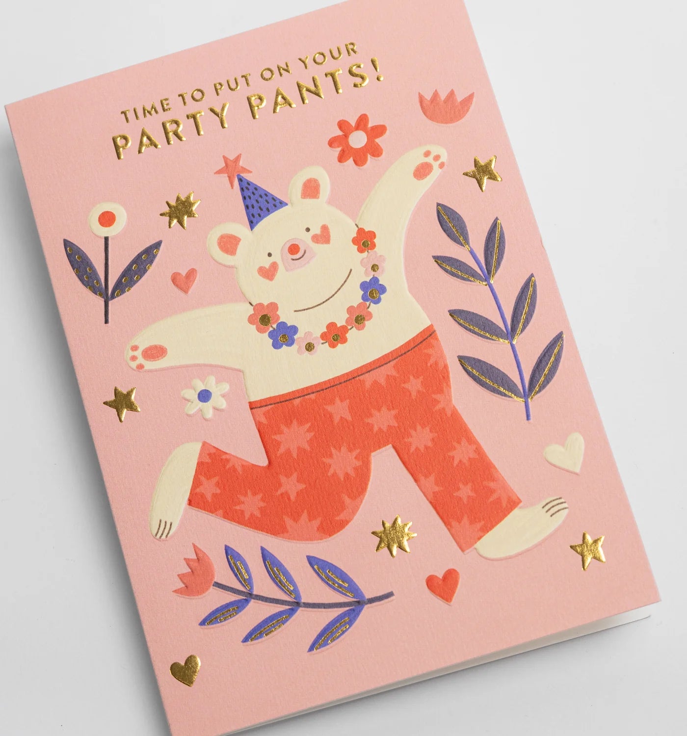 Party pants time birthday card by Molly Egan