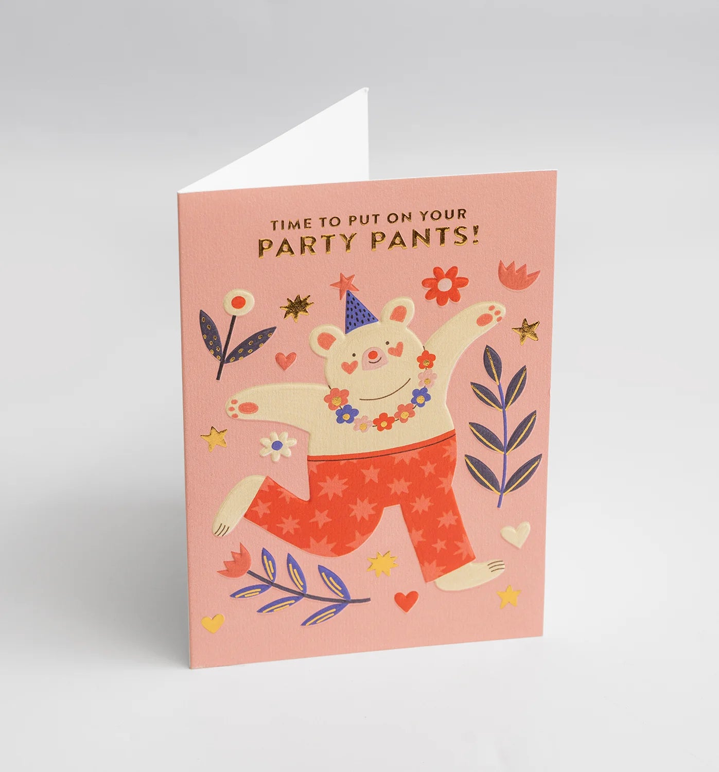 Party pants time birthday card by Molly Egan