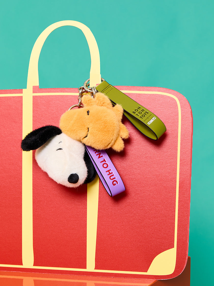 Snoopy ECO Fuzzy cream bag charm (8 cm)