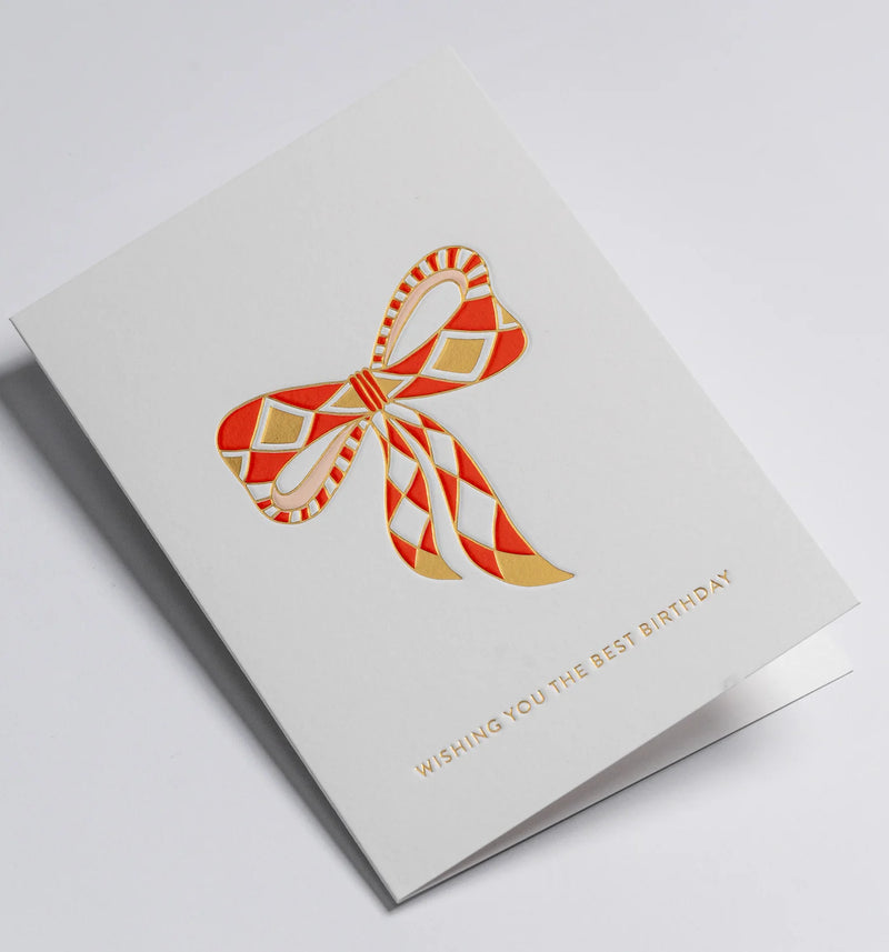 Red Bow birthday card