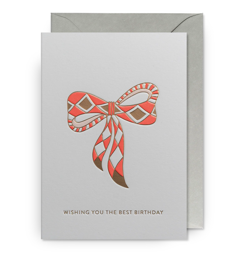 Red Bow birthday card