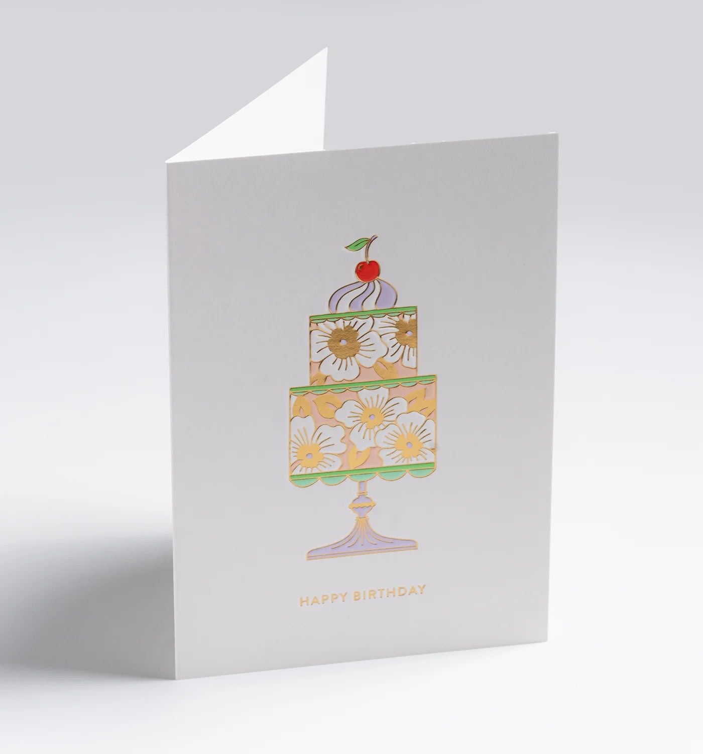 Decorative floral cake, birthday card