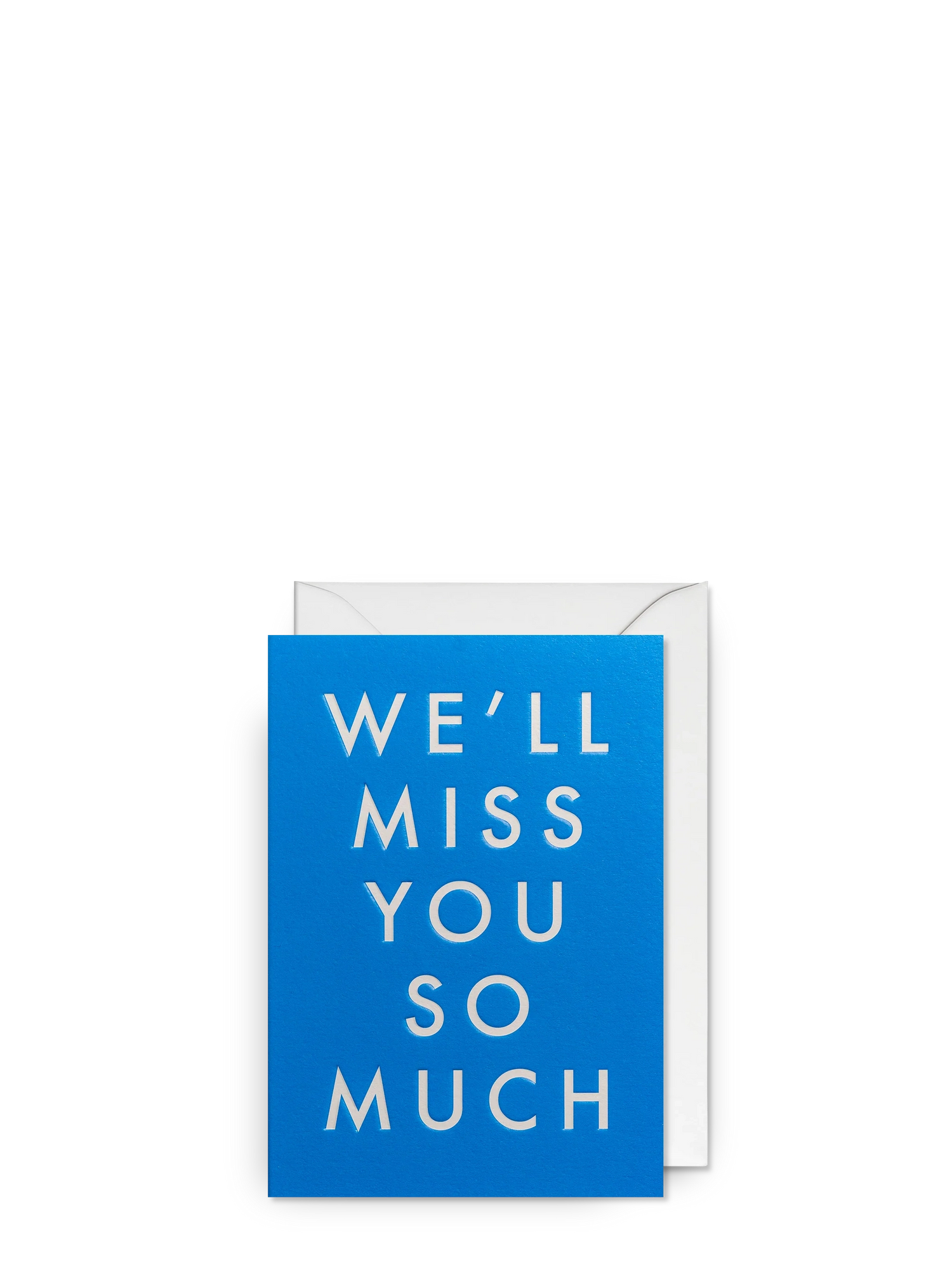 We'll miss you blue farewell card