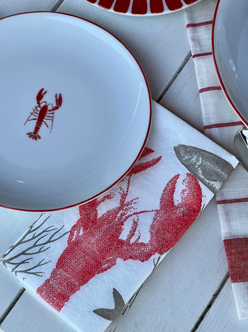 Lobster dinner napkins, red (40x40cm)