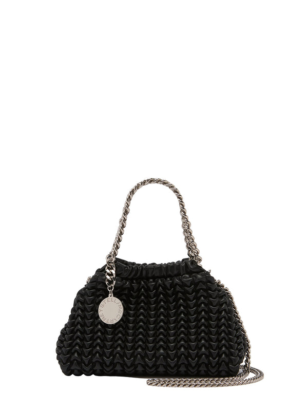 Falabella Mini Drawstring Bag Embroidery On Alter Mat, black