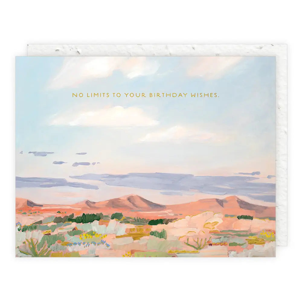 Morning Desert Light Birthday Card with plantable envelope