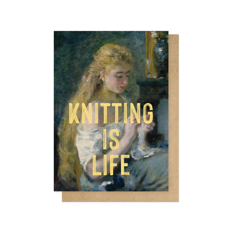 Knitting is life large love & friendship card