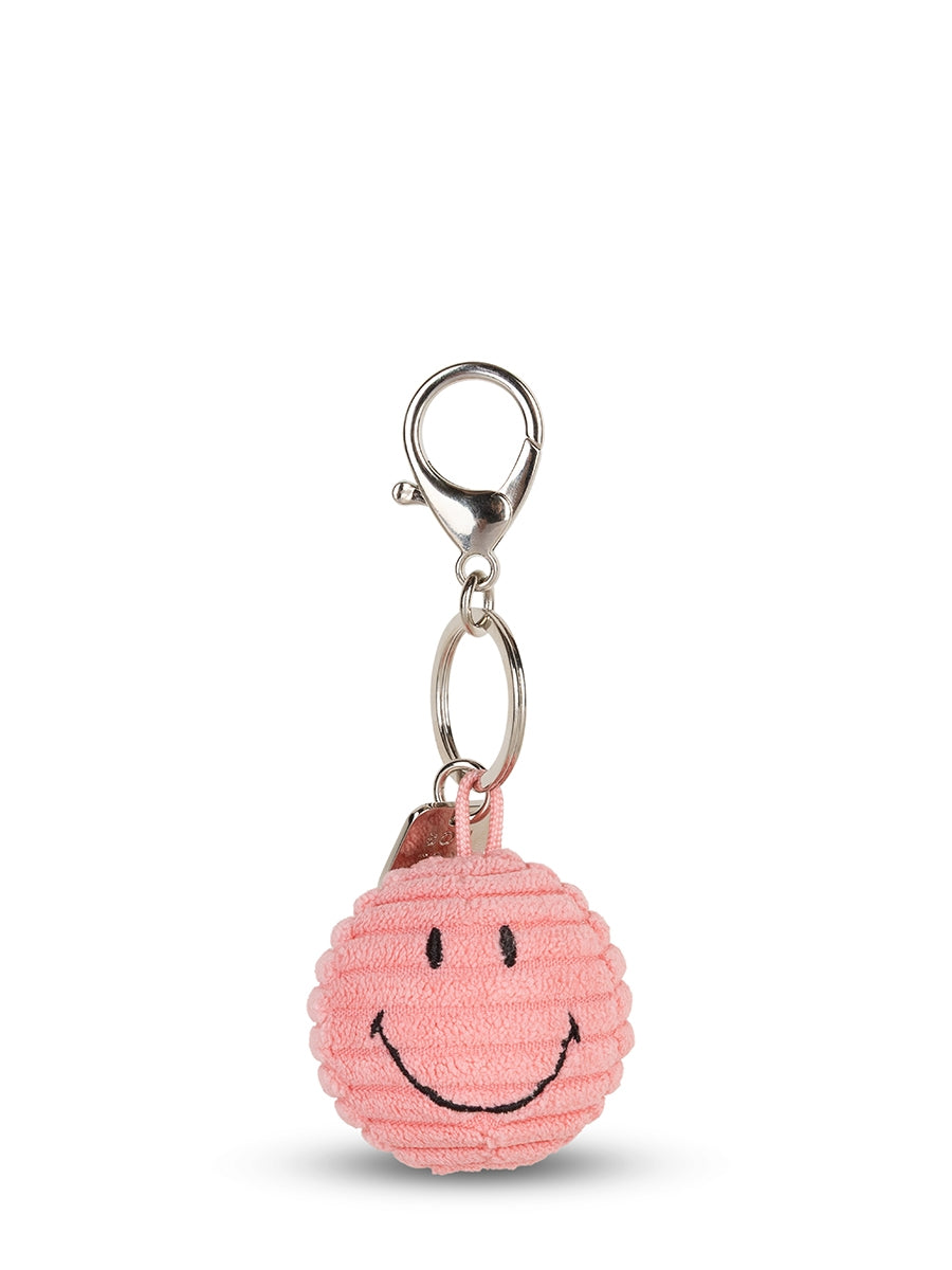Smiley ECO corduroy keychain, bubblegum pink