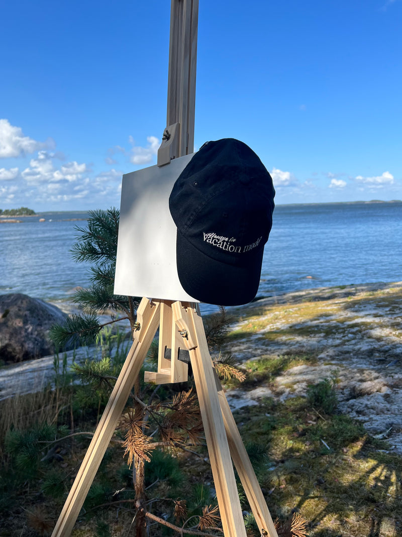 Vacation mode dad cap, black