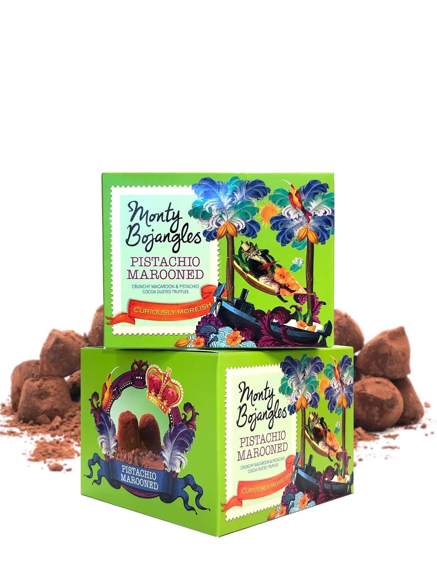 Pistachio Marooned - Macaroon & Pistachio Flavoured Chocolatey Truffles  (100g)