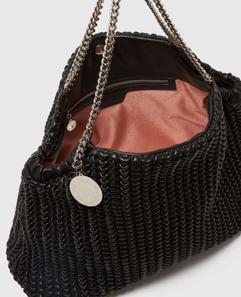 Falabella Drawstring Bag Embroidery On Alter Mat, black