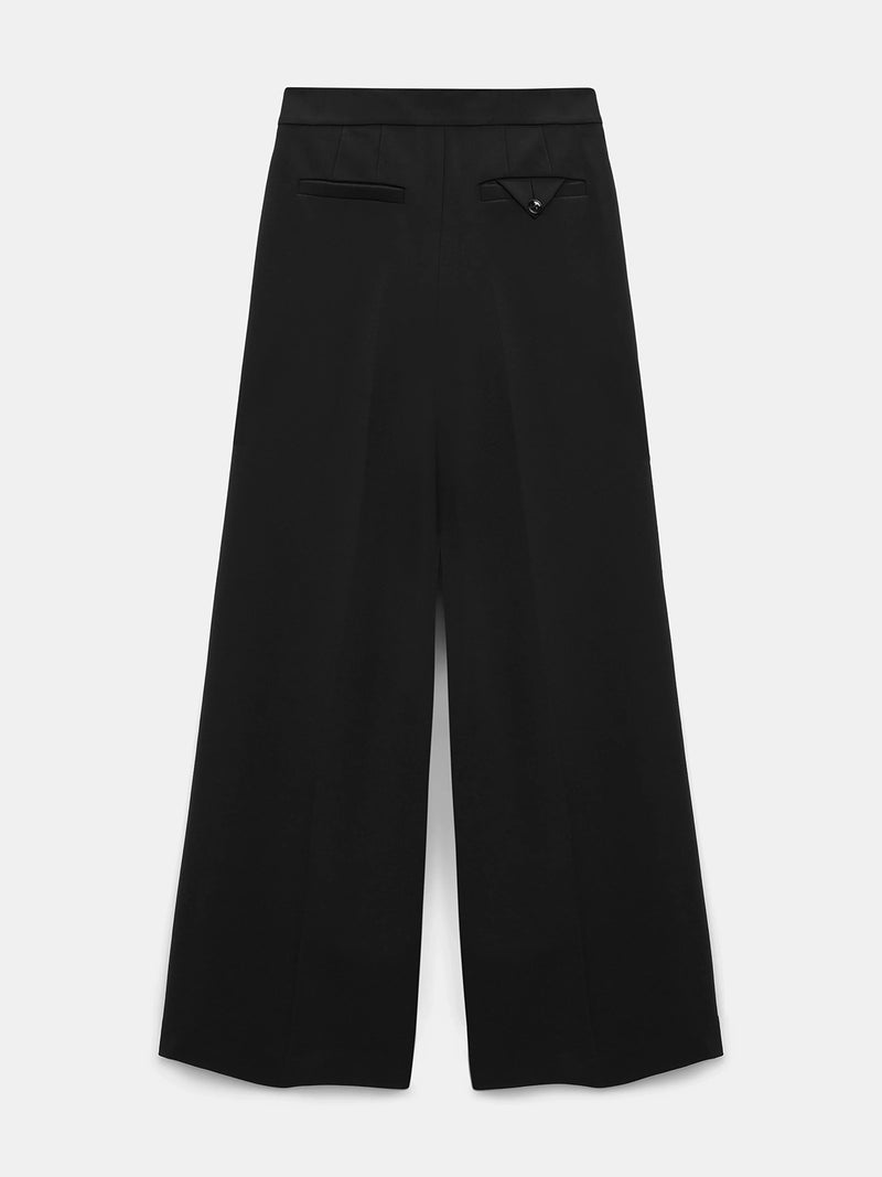 Wide leg pants in Punto Milano jersey, black